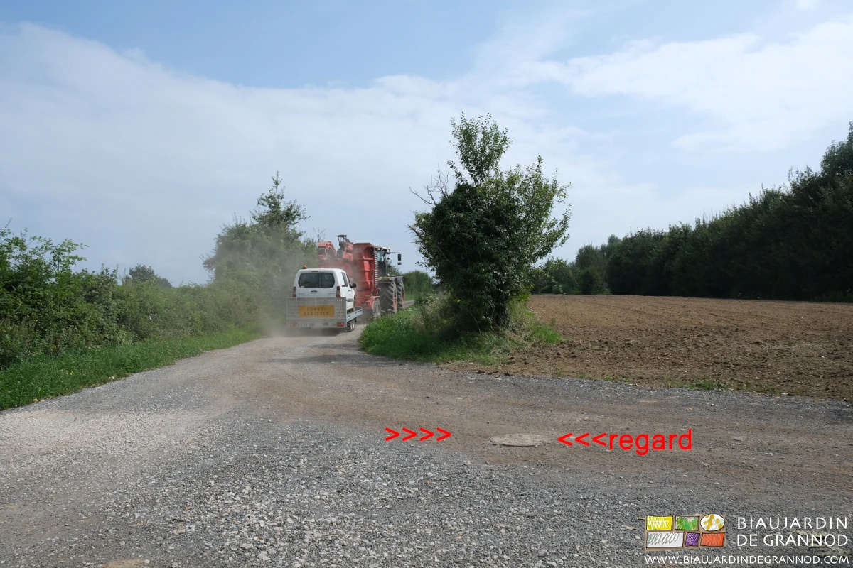 photo du couvercle de regard des anciens fossés maintenant au milieu du carrefour