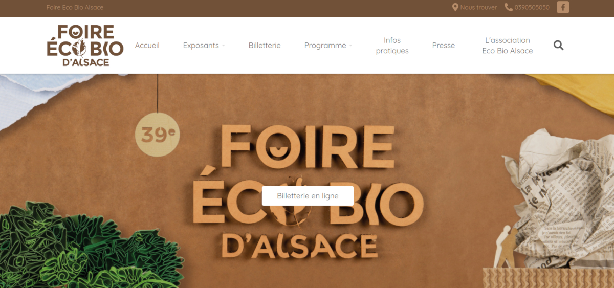page d'accueil du site de la foire éco bio d'Alsace