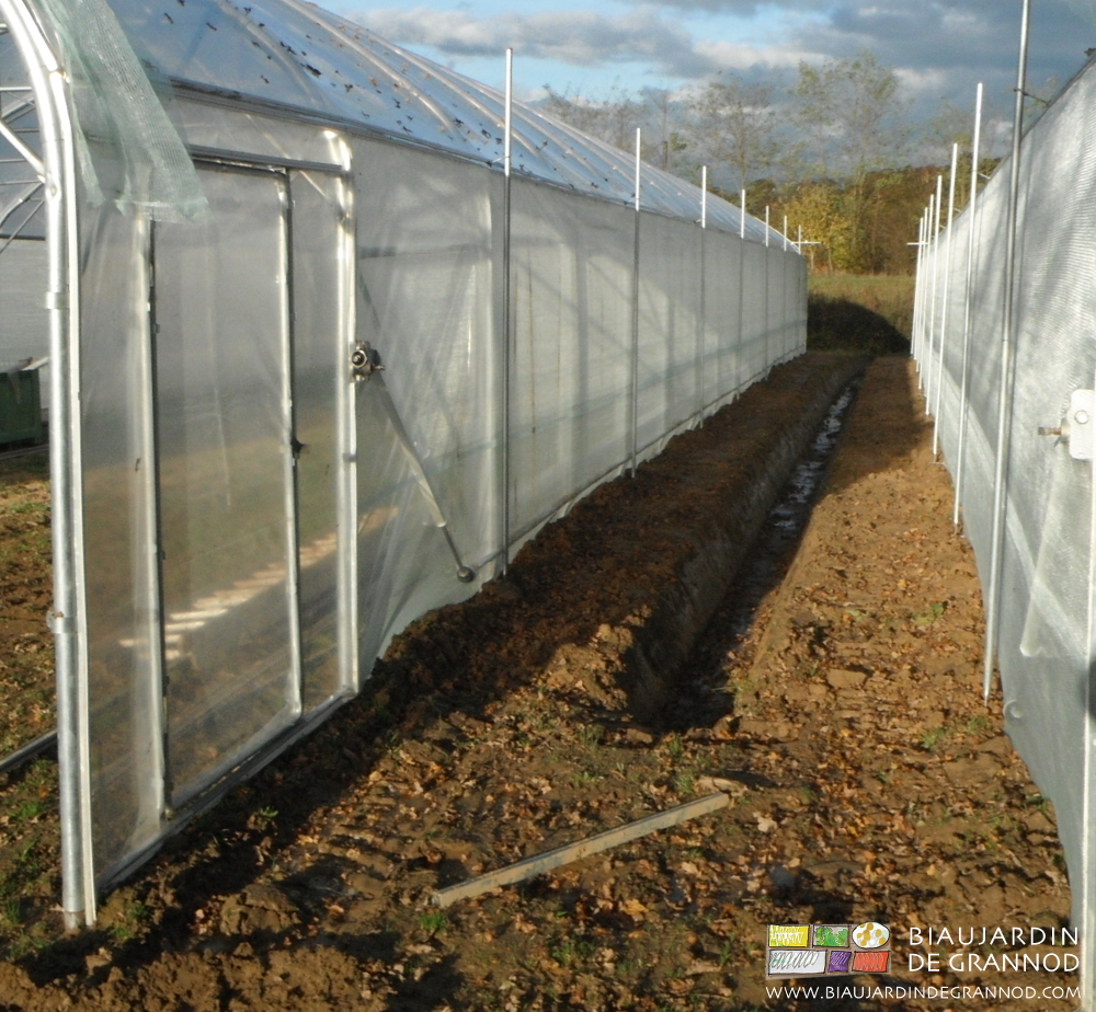 photo ensoleillée de la tranchée creusée entre tunnels