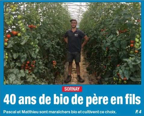 photo en une de l'indépendant 40 ans de bio de père en fils