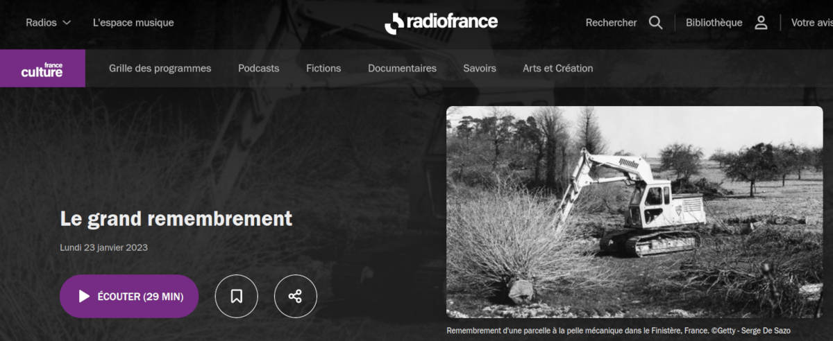 capture d'écran de l'émission les pieds sur terre sur France Culture