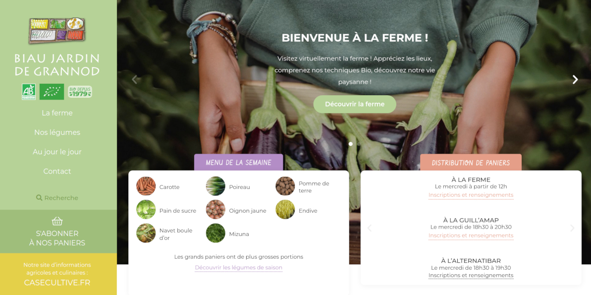 page d'accueil de notre site biaujardindegrannod.fr