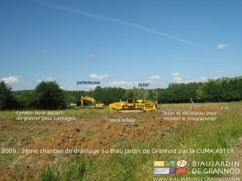 photo illustrant la place des engins et outils du chantier sur la parcelle