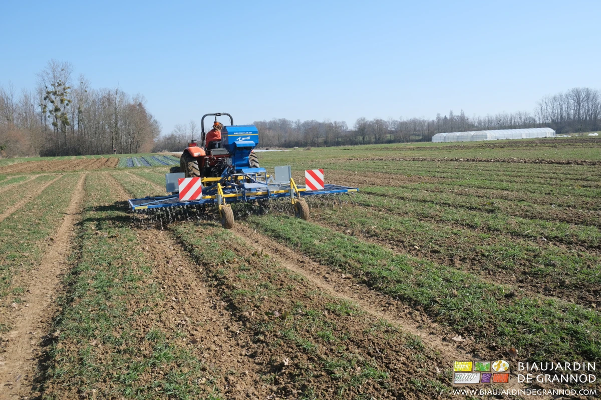 photo du combiné semoir étrille pour 3 planches