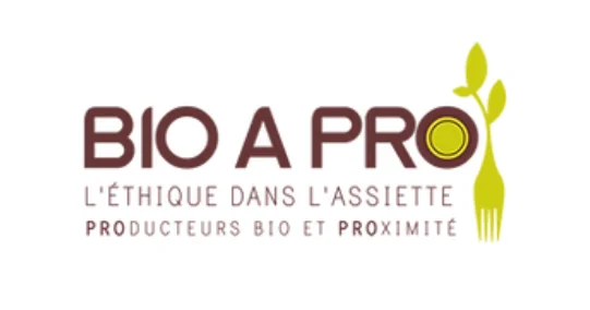 logo de Bio à Pro une fourchette dont le manche est une plante