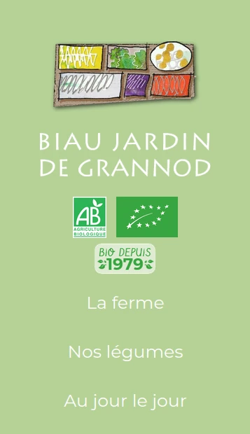 extrait sur fond vert tendre de la page accueil du site biau jardin de grannod point fr