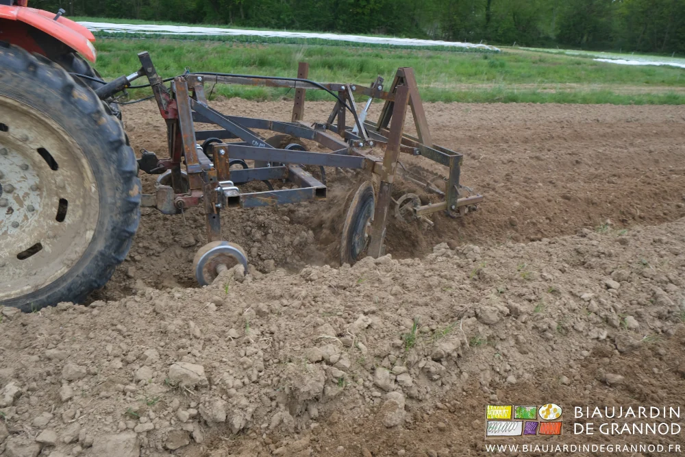 photo du cultibutte reprenant un planche buttée et cassant les mottes