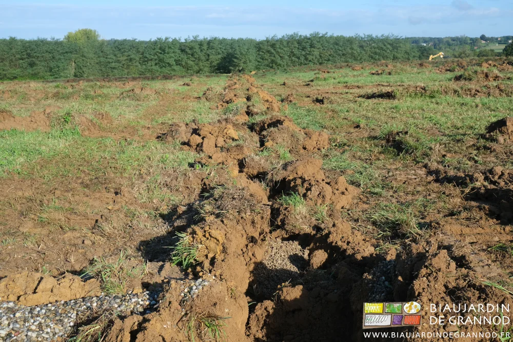 photo de la tranchée drainant depuis le haut de son parcours