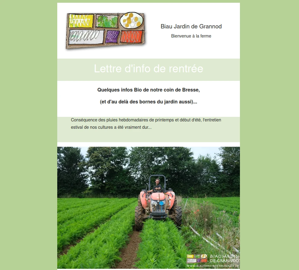 copie d'écran de la lettre info avec photo