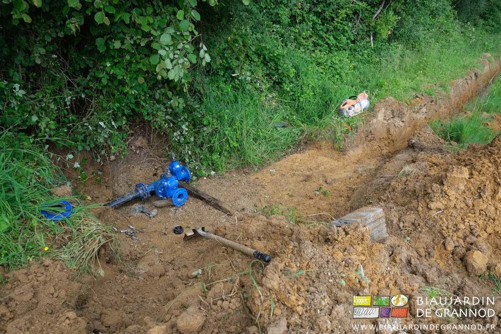 photo de dépose du regard prévue pour prolongement de l'installation