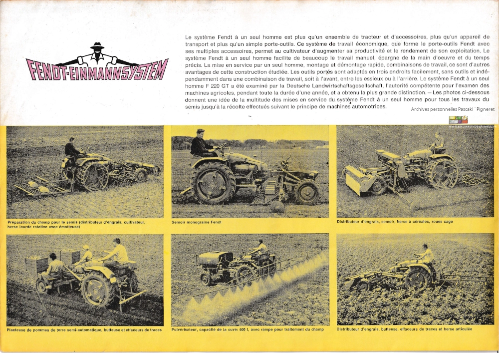 page catalogue avec photos de réalisation plusieurs travaux de culture