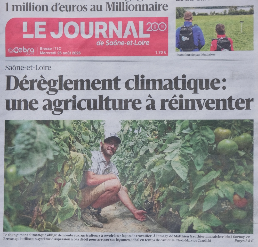 Une du JSL titrée dérèglement climatique une agriculture à réinventer. Sous un autre titre gain de 1 million d'euros au Millionnaire