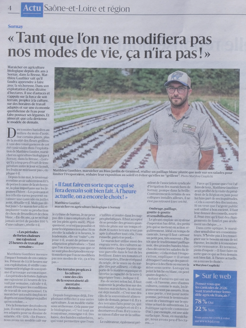 copie de l'article titré tant que l'on ne modifiera pas nos modes de vie, çà n'ira pas&nbsp;!