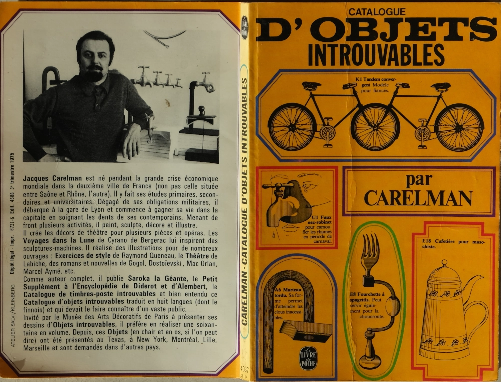 photo des couvertures du catalogue d'objets introuvables de Carelman Livre de Poche
